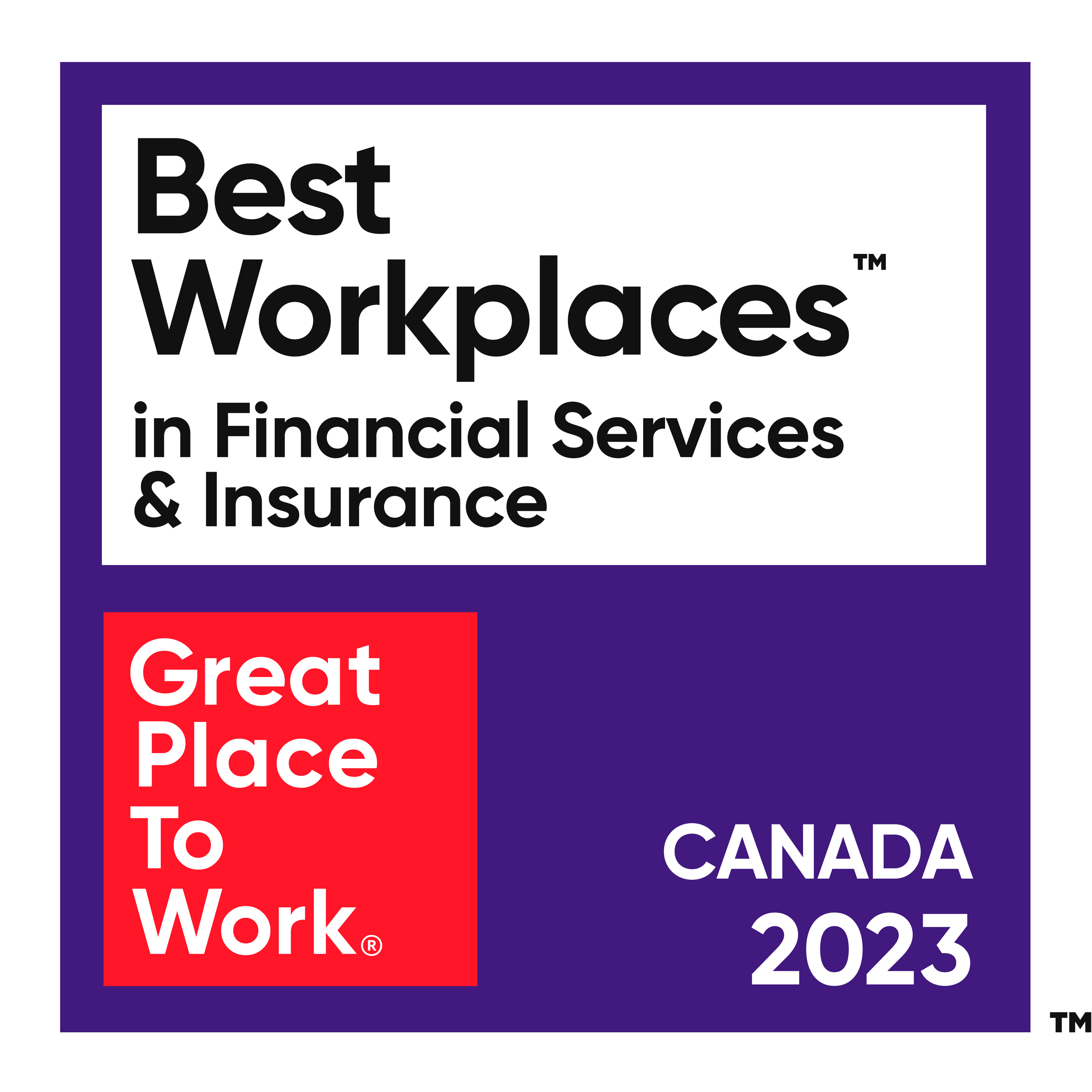 Best Workplaces in Financial Services and Insurance, Great Place to Work Canada 2023